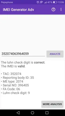 IMEI Generator Adv android App screenshot 0